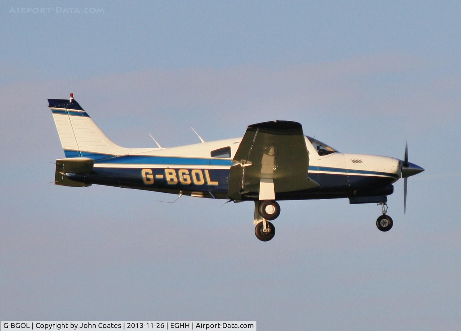 G-BGOL, 1978 Piper PA-28R-201T Cherokee Arrow III C/N 28R-7803335, Resident arriving home.