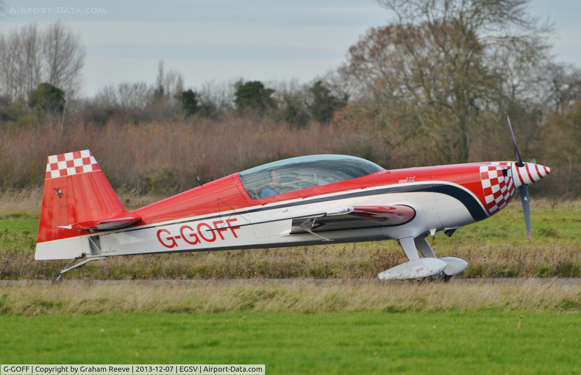 G-GOFF, Extra EA-300LC C/N LC008, Just landed back at Old Buckenham.