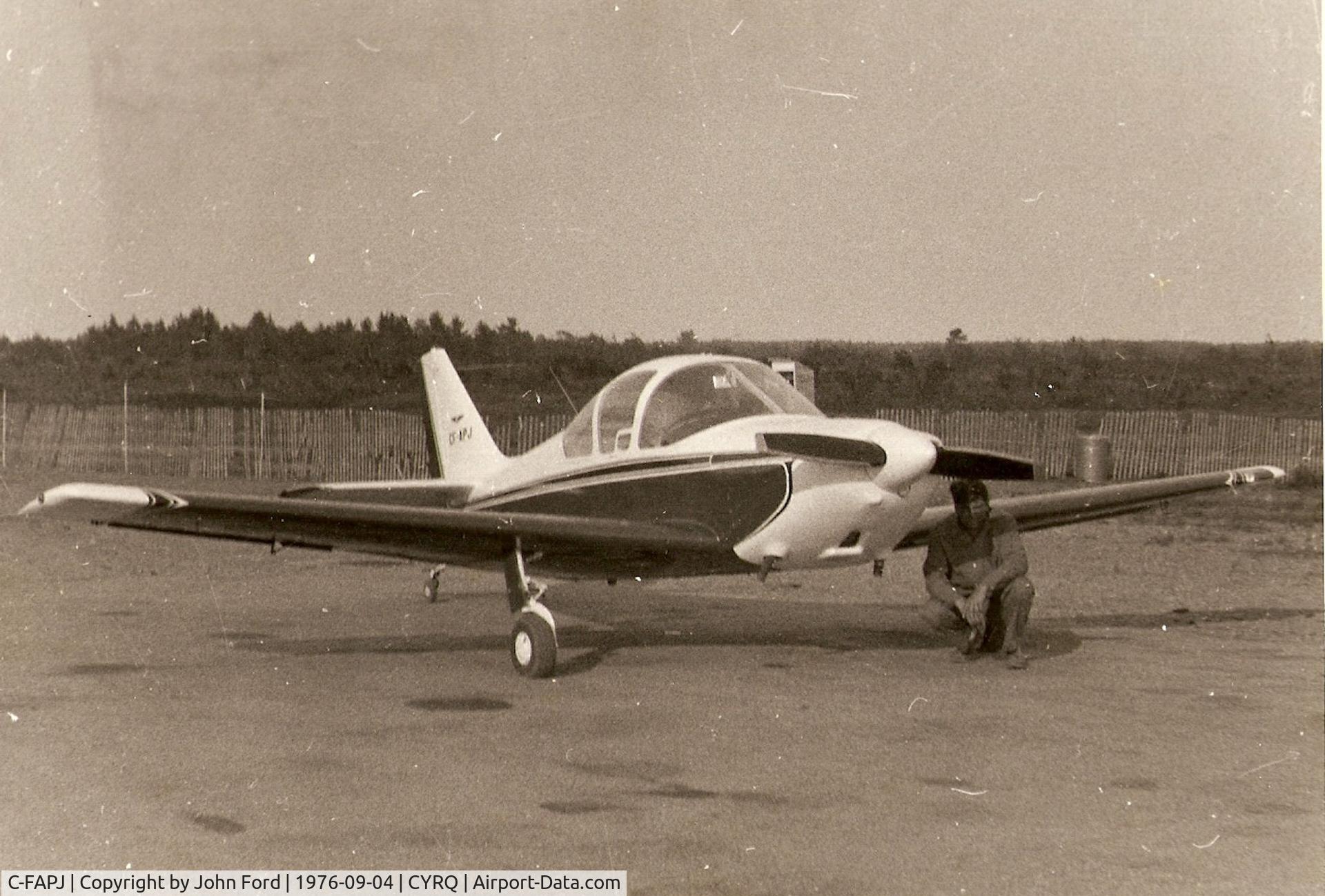 C-FAPJ, 1971 Gardan Minicab Hawk C/N 71625, Picture taken on the day he gave me a ride in it in 1976. Very nice yellow and white color scheme, and the workmanship was outstanding.