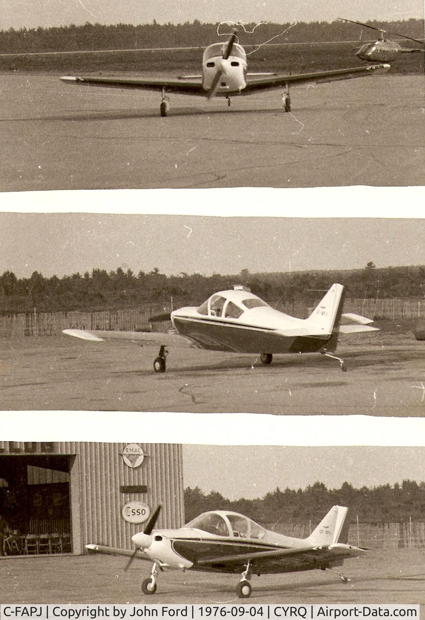 C-FAPJ, 1971 Gardan Minicab Hawk C/N 71625, A few more pics from different angles while taxiing on the apron at Trois Rivieres, Quebec. (YRQ)