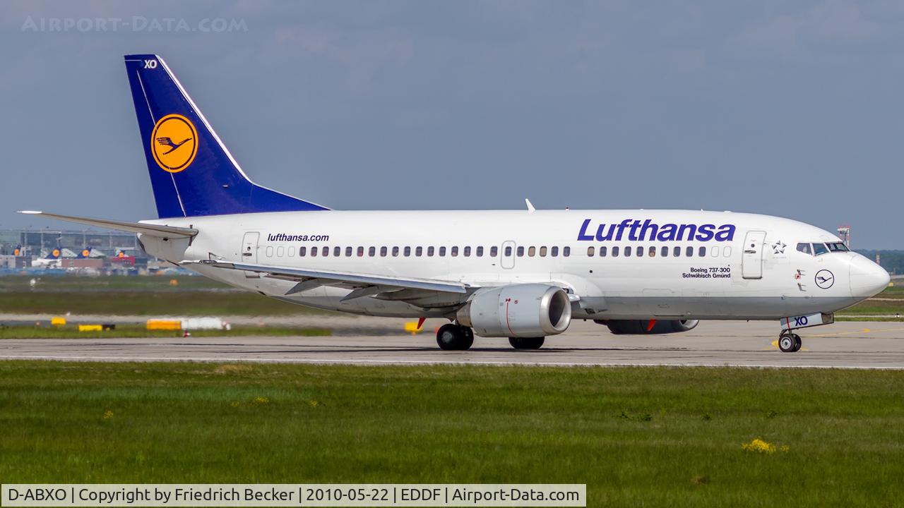 D-ABXO, 1987 Boeing 737-330 C/N 23873, departure via RW18W