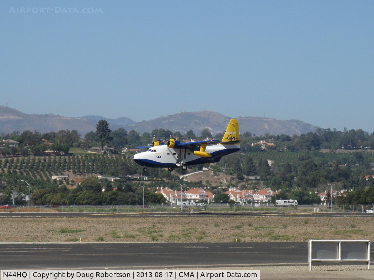 N44HQ, 1950 Grumman HU-16B Albatross C/N G-99, 1950 Grumman HU-16B ALBATROSS 'Row 44', two Wright R-1820-76A 1,425 hp each, on final Rwy 26