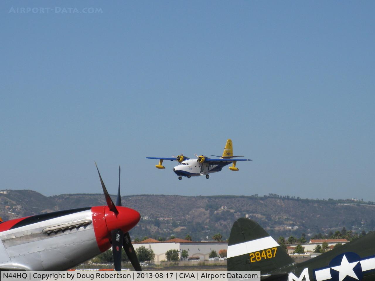 N44HQ, 1950 Grumman HU-16B Albatross C/N G-99, 1950 Grumman HU-16B ALBATROSS 'Row 44', two Wright R-1820-76A 1,425 Hp each, on final Rwy 26