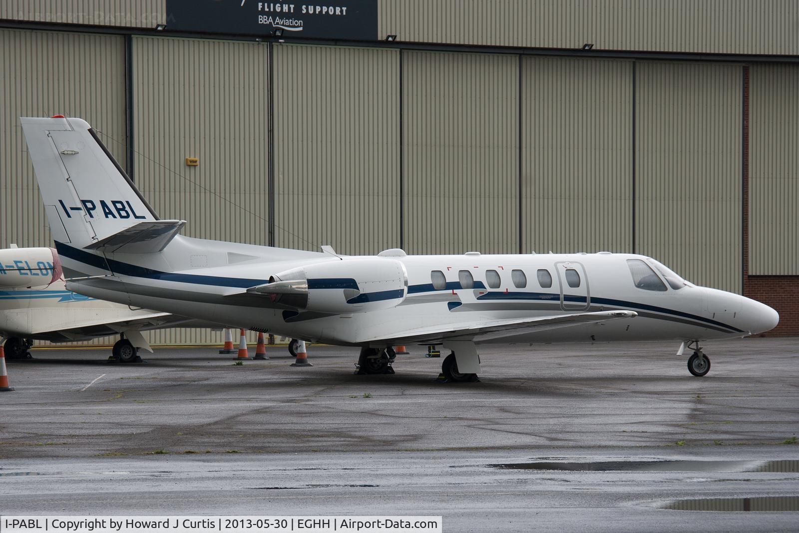 I-PABL, 2004 Cessna 550 Citation Bravo C/N 550-1083, Corporate. Became G-PABL on 7/5/13 but still wearing its former identity 23 days later.