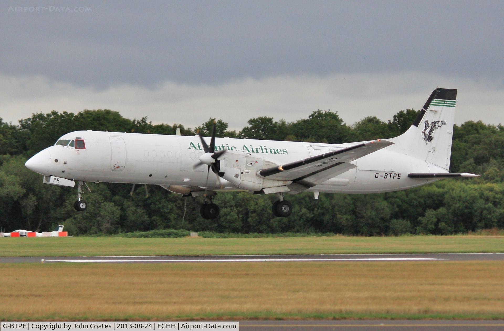 G-BTPE, 1989 British Aerospace ATP C/N 2012, Touchdown on 26