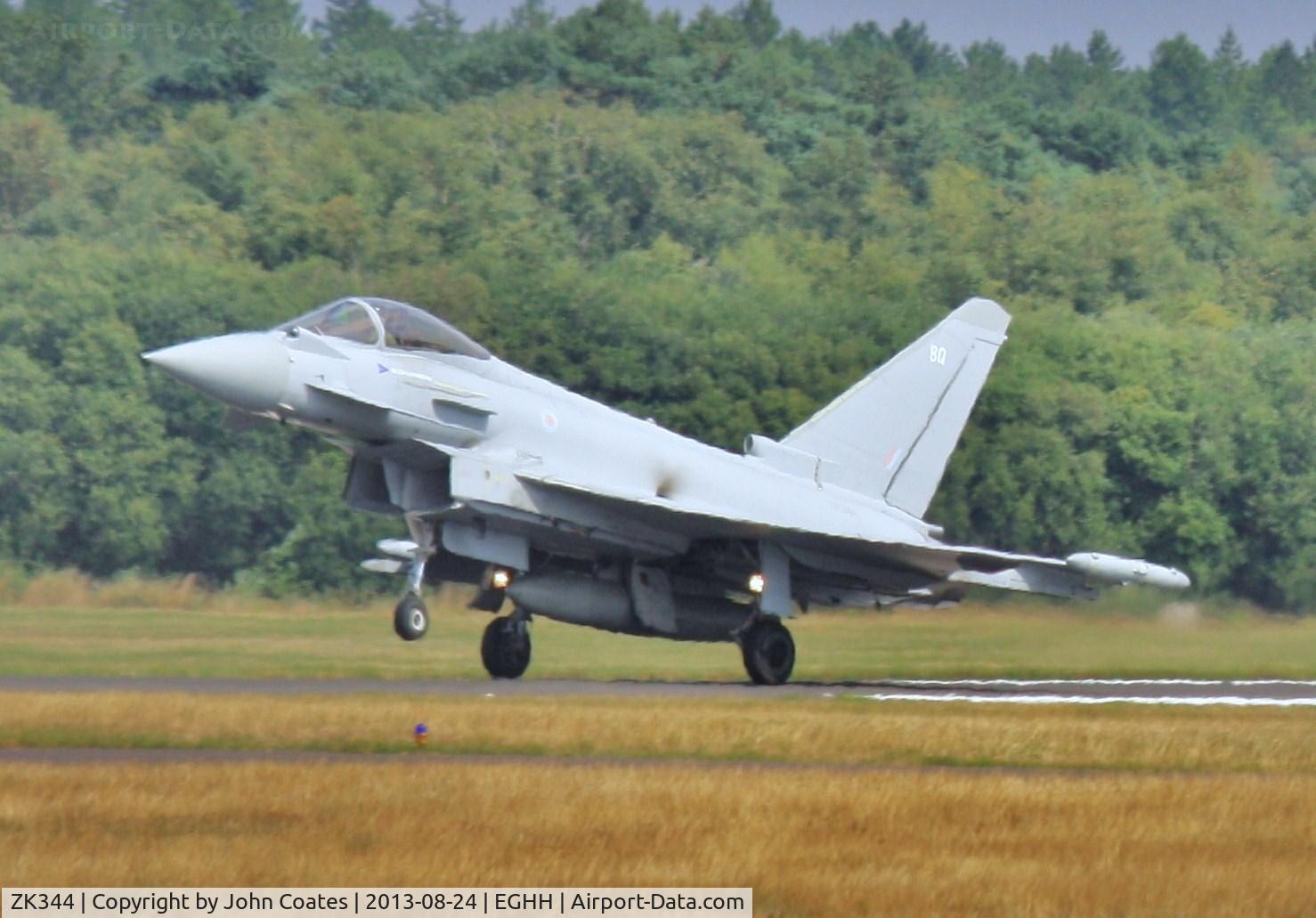 ZK344, 2012 Eurofighter EF-2000 Typhoon FGR4 C/N BS105/384, Arriving back from displaying.