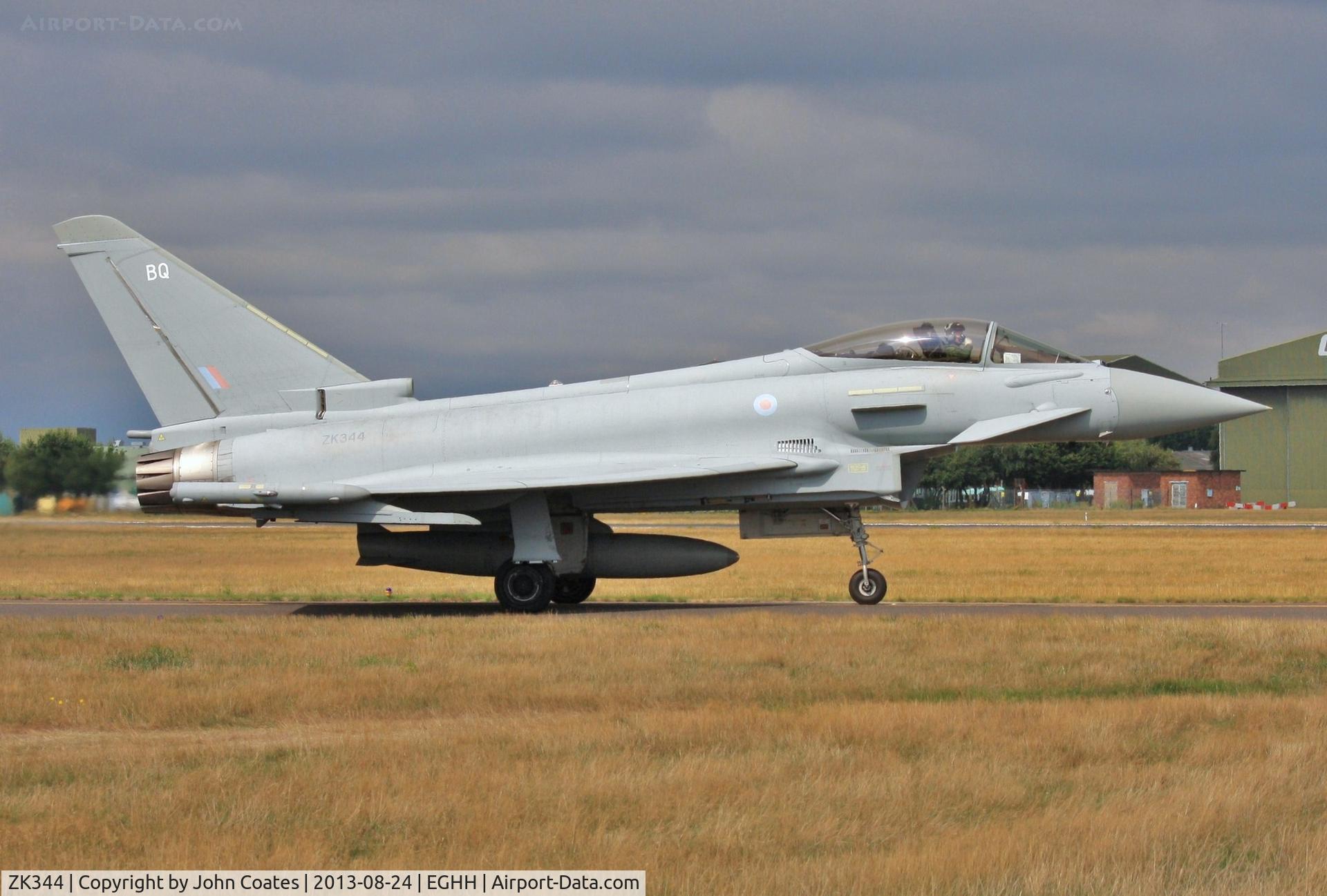 ZK344, 2012 Eurofighter EF-2000 Typhoon FGR4 C/N BS105/384, Taxiing to temporary home at JETS.
