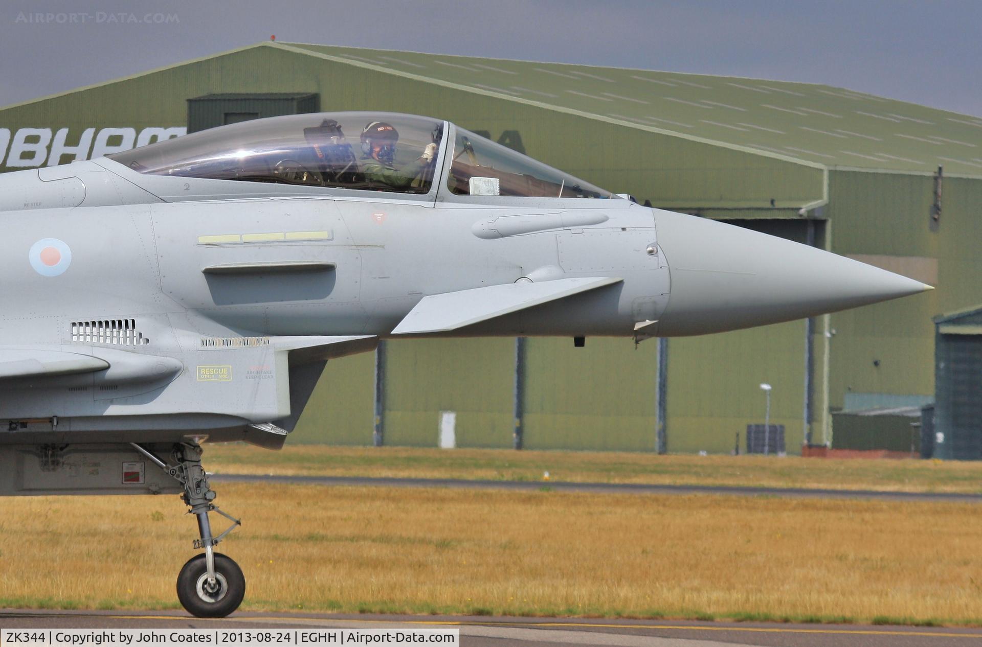 ZK344, 2012 Eurofighter EF-2000 Typhoon FGR4 C/N BS105/384, Close up taxiing to JETS.