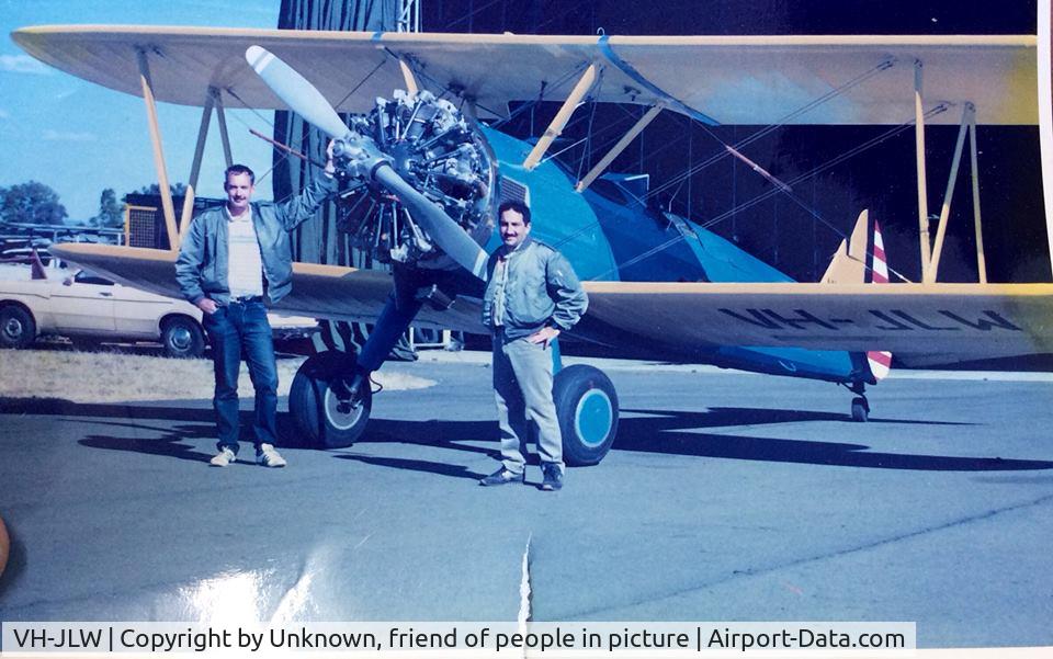 VH-JLW, 1941 Boeing E75 C/N 75-5492, Photo probably mid-1980's.