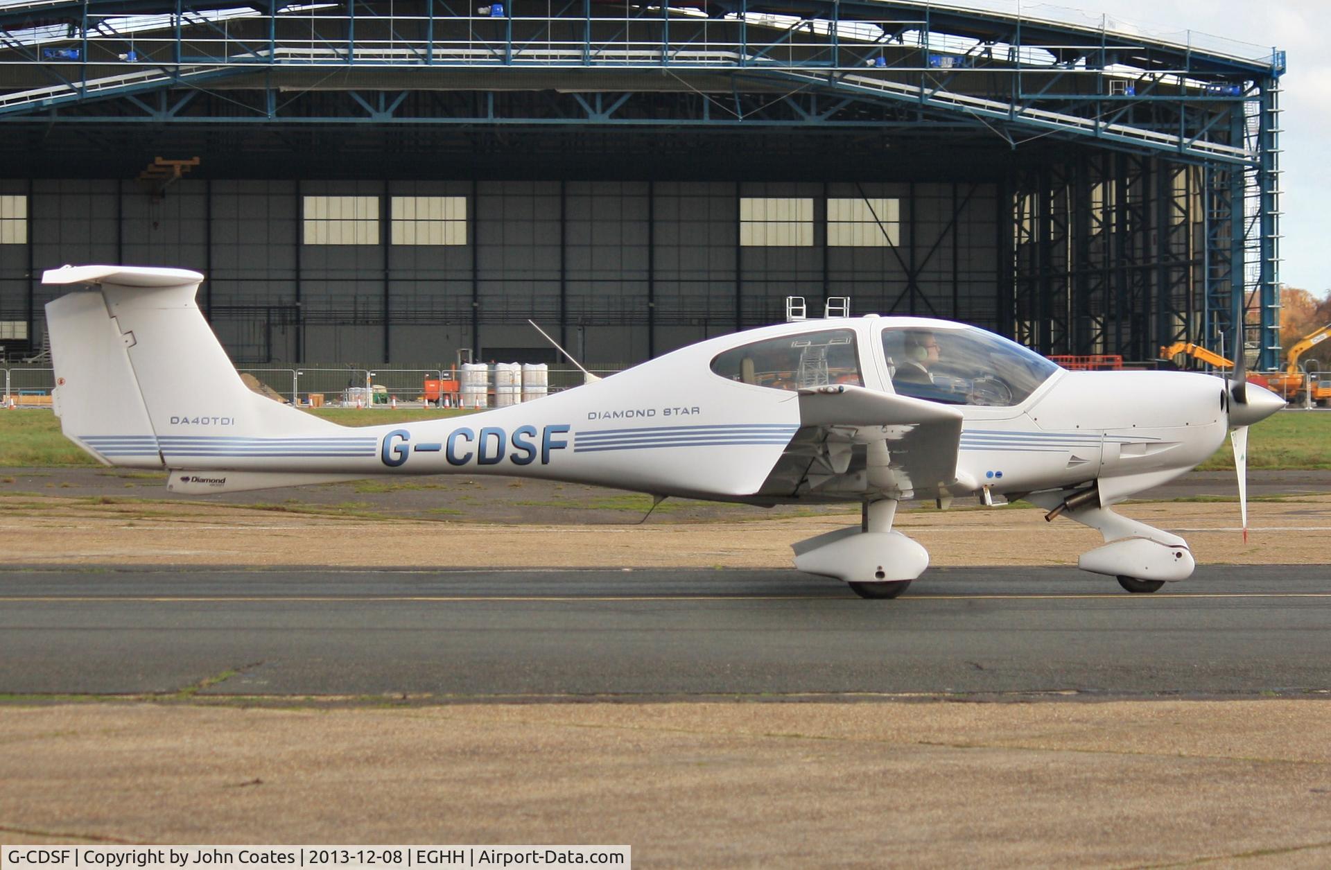 G-CDSF, 2005 Diamond DA-40D Diamond Star C/N D4.190, Returning to Shoreham after an enforced visit due to flooding