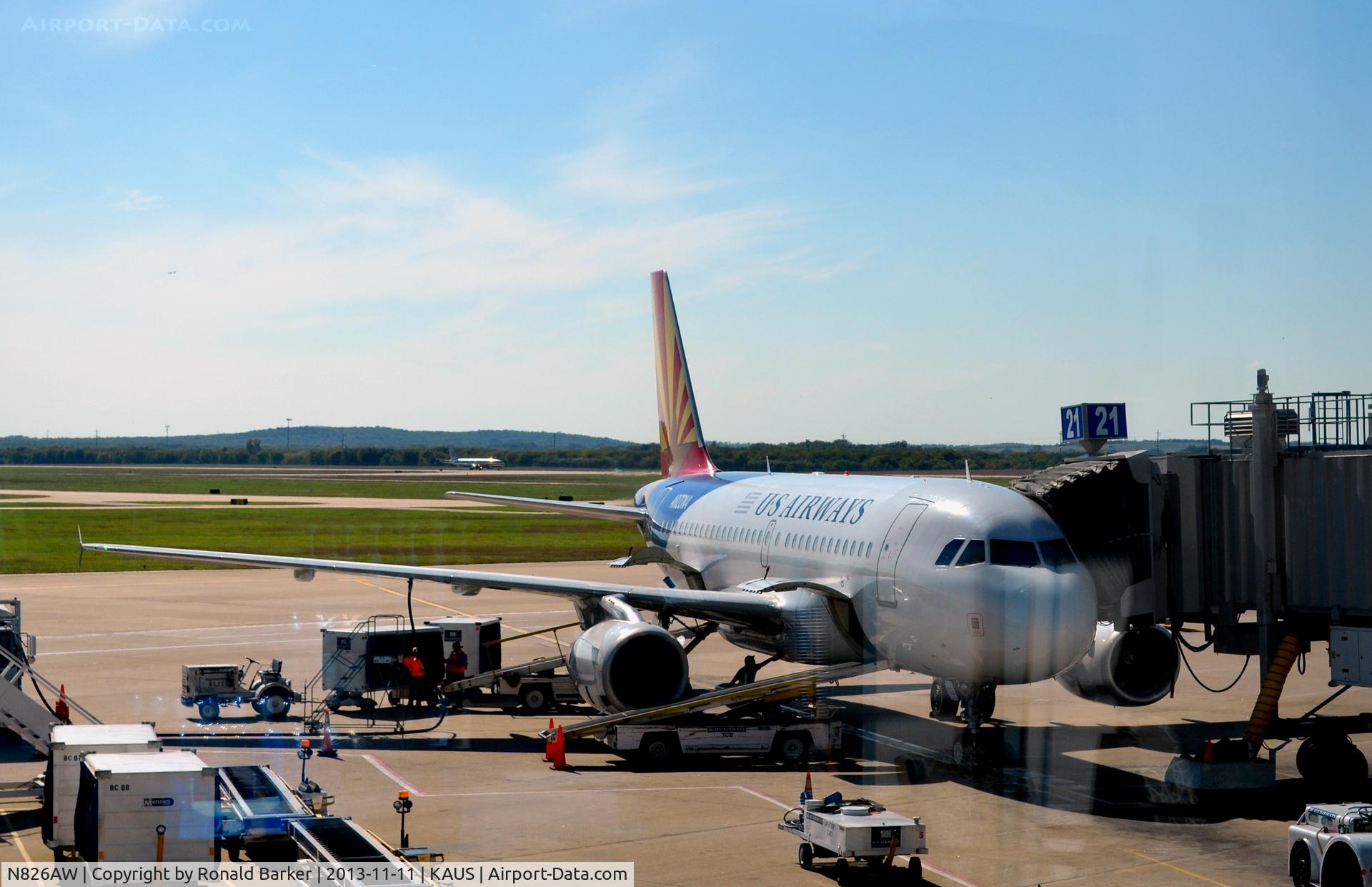 N826AW, 2001 Airbus A319-132 C/N 1534, Arizona at gate 21 -- Austin, TX