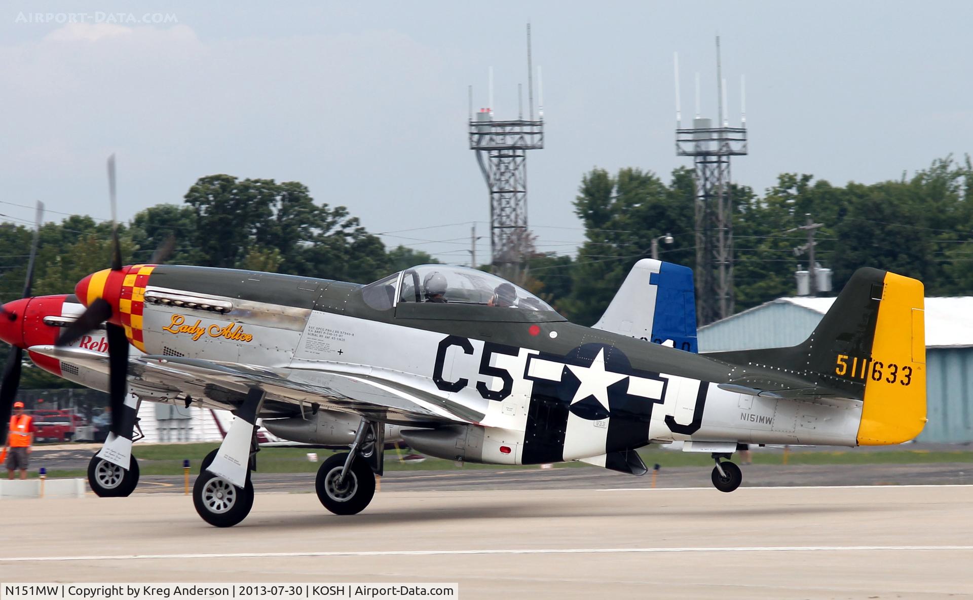 N151MW, 1945 North American P-51D Mustang C/N 124-48386, EAA AirVenture 2013
