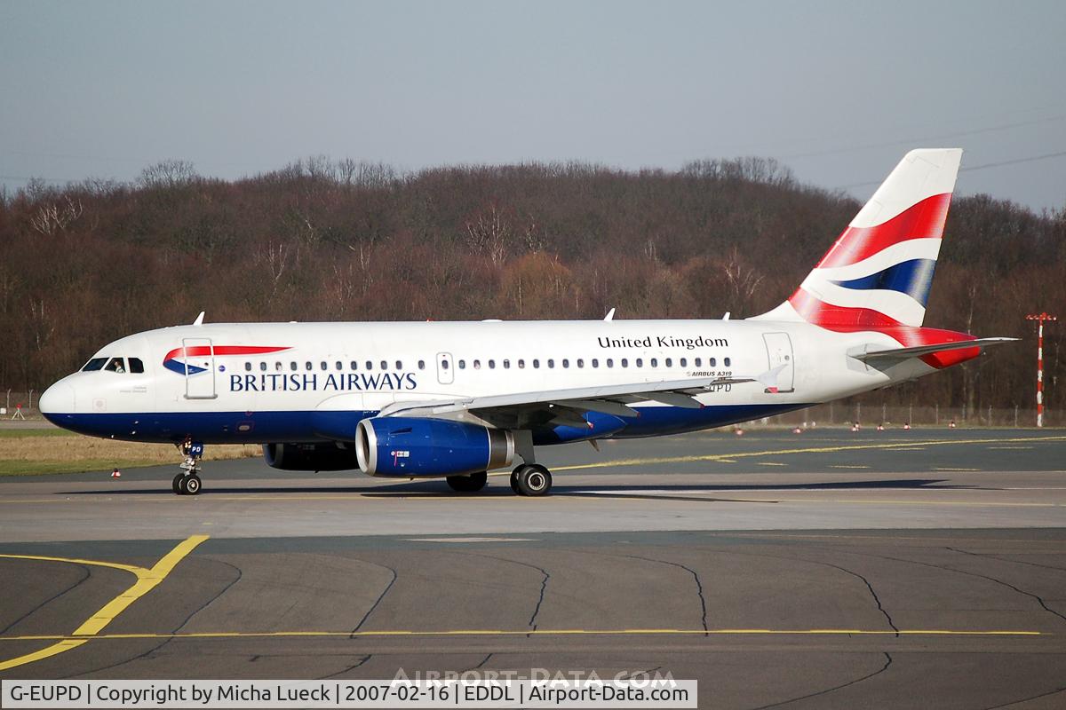 G-EUPD, 1999 Airbus A319-131 C/N 1142, At Düsseldorf