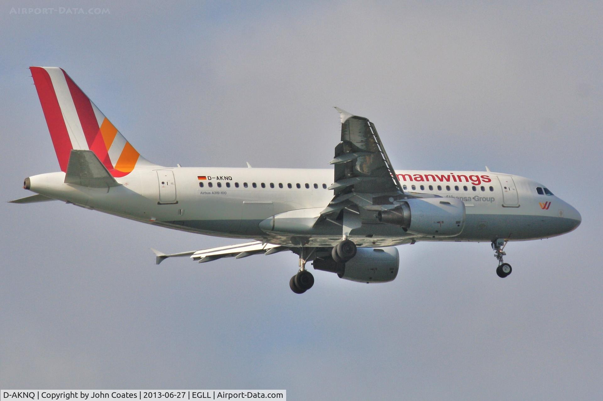 D-AKNQ, 2000 Airbus A319-112 C/N 1170, Morning arrival to 27L