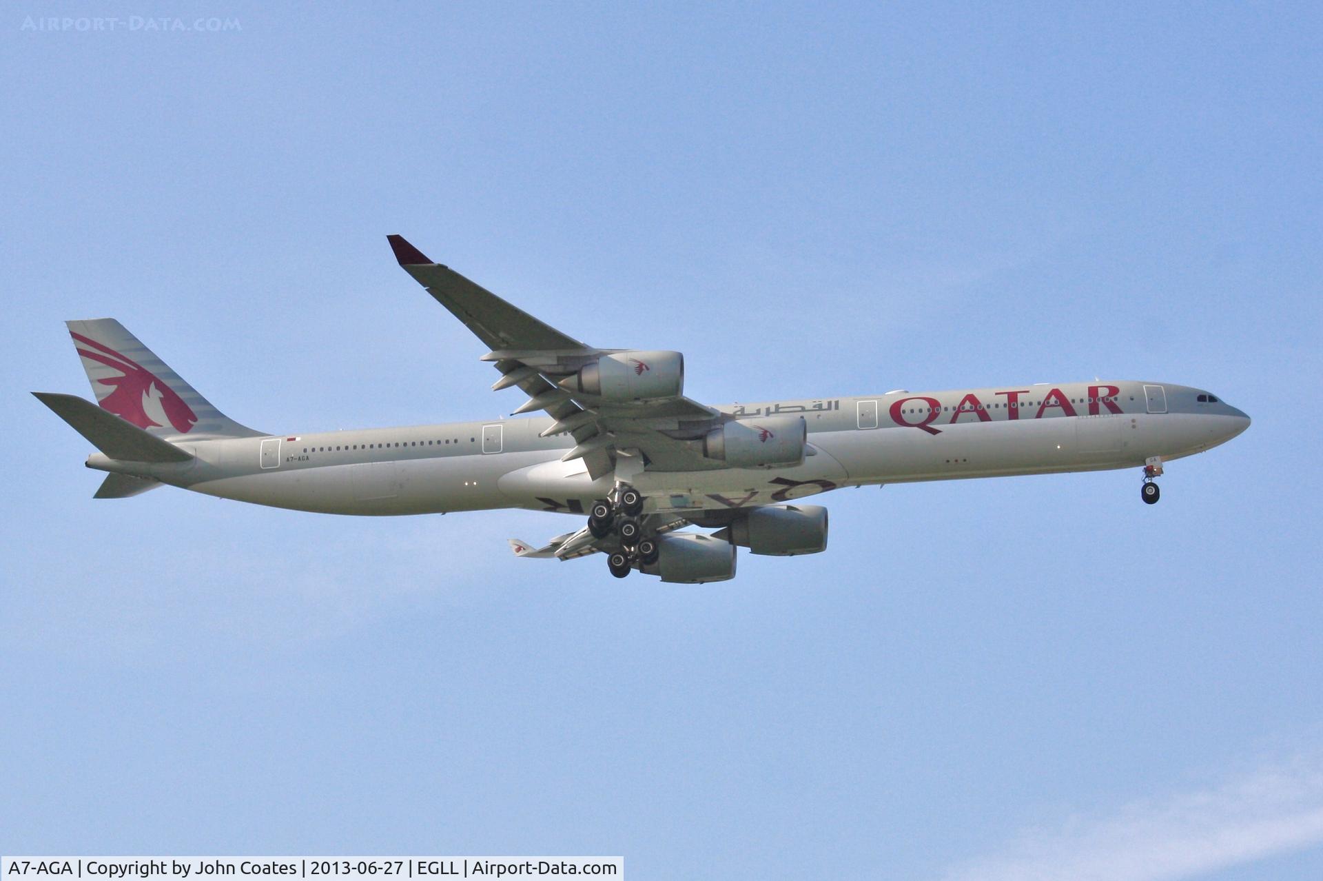 A7-AGA, 2006 Airbus A340-642 C/N 740, Morning arrival 27L