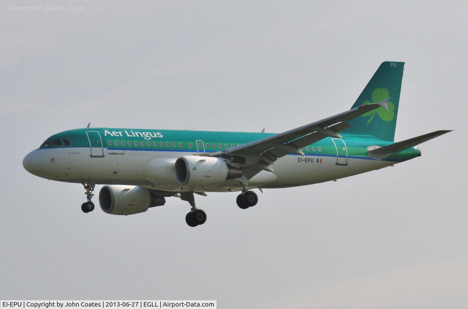 EI-EPU, 2007 Airbus A319-111 C/N 3102, Morning arrival 27L