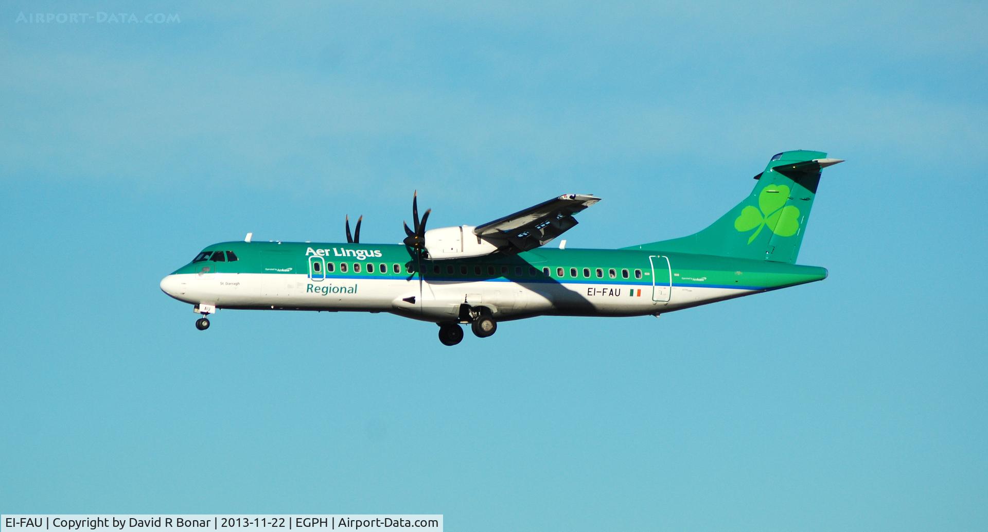 EI-FAU, 2013 ATR 72-600 (72-212A) C/N 1098, Mid morning arrival from Dublin