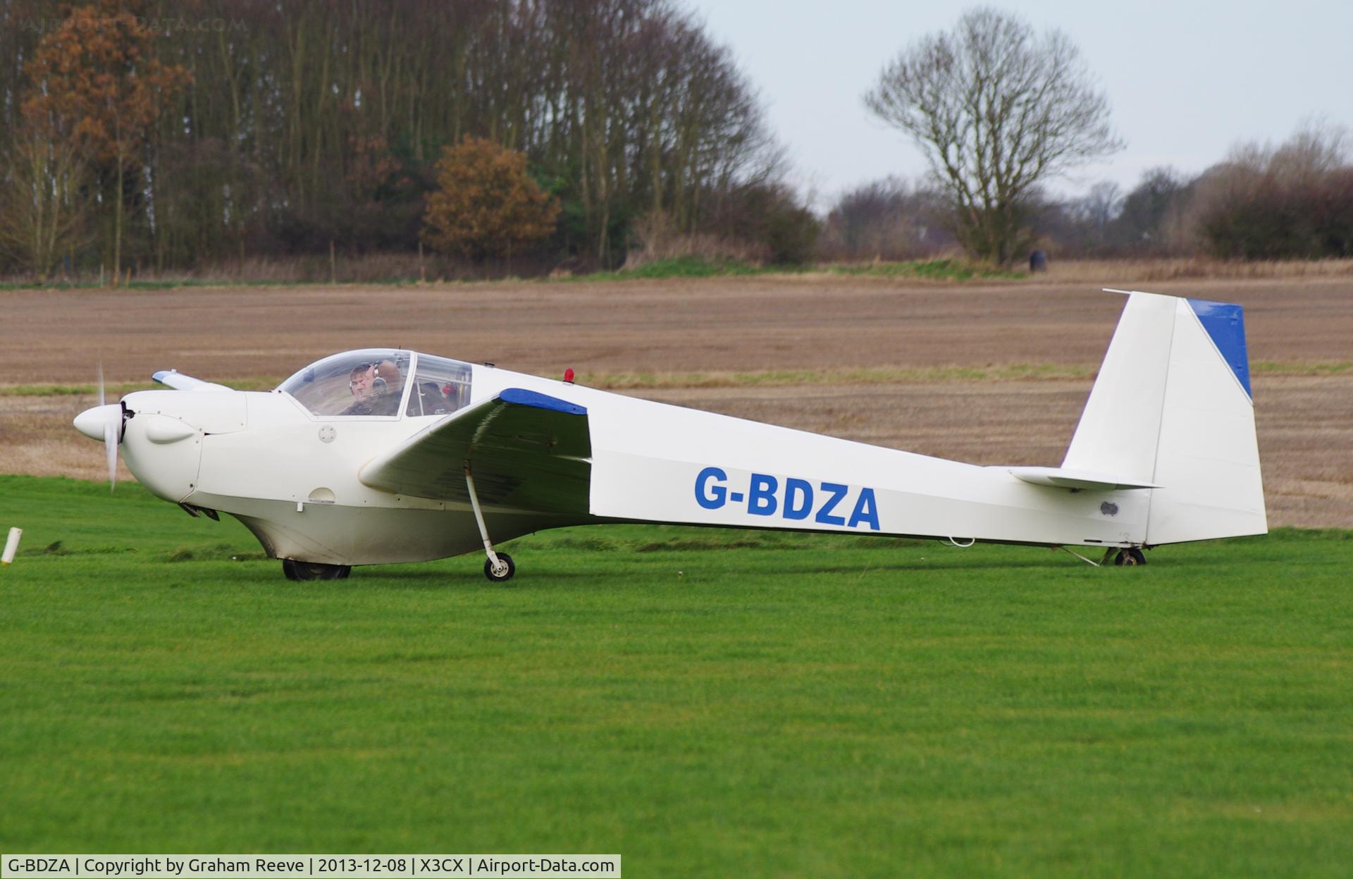 G-BDZA, 1976 Scheibe SF-25E Super Falke C/N 4320, Just landed at Northrepps.