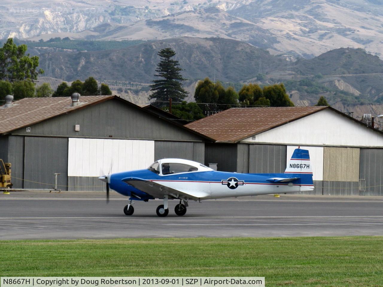 N8667H, 1947 North American Navion C/N NAV-4-667, 1947 North American NAVION, Continental IO-520 285 Hp upgrade, taxi off the active