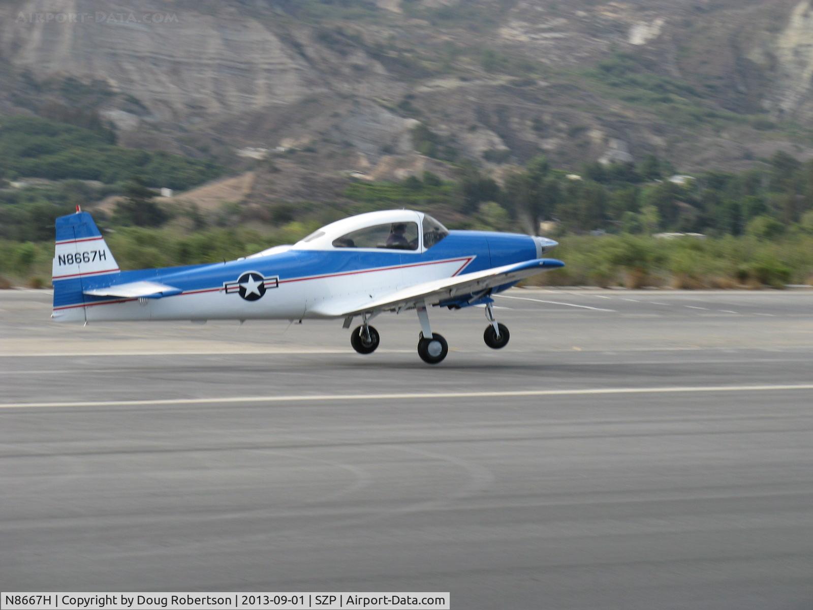 N8667H, 1947 North American Navion C/N NAV-4-667, 1947 North American NAVION, Continental I0-520 285 hp upgrade, liftoff Rwy 22