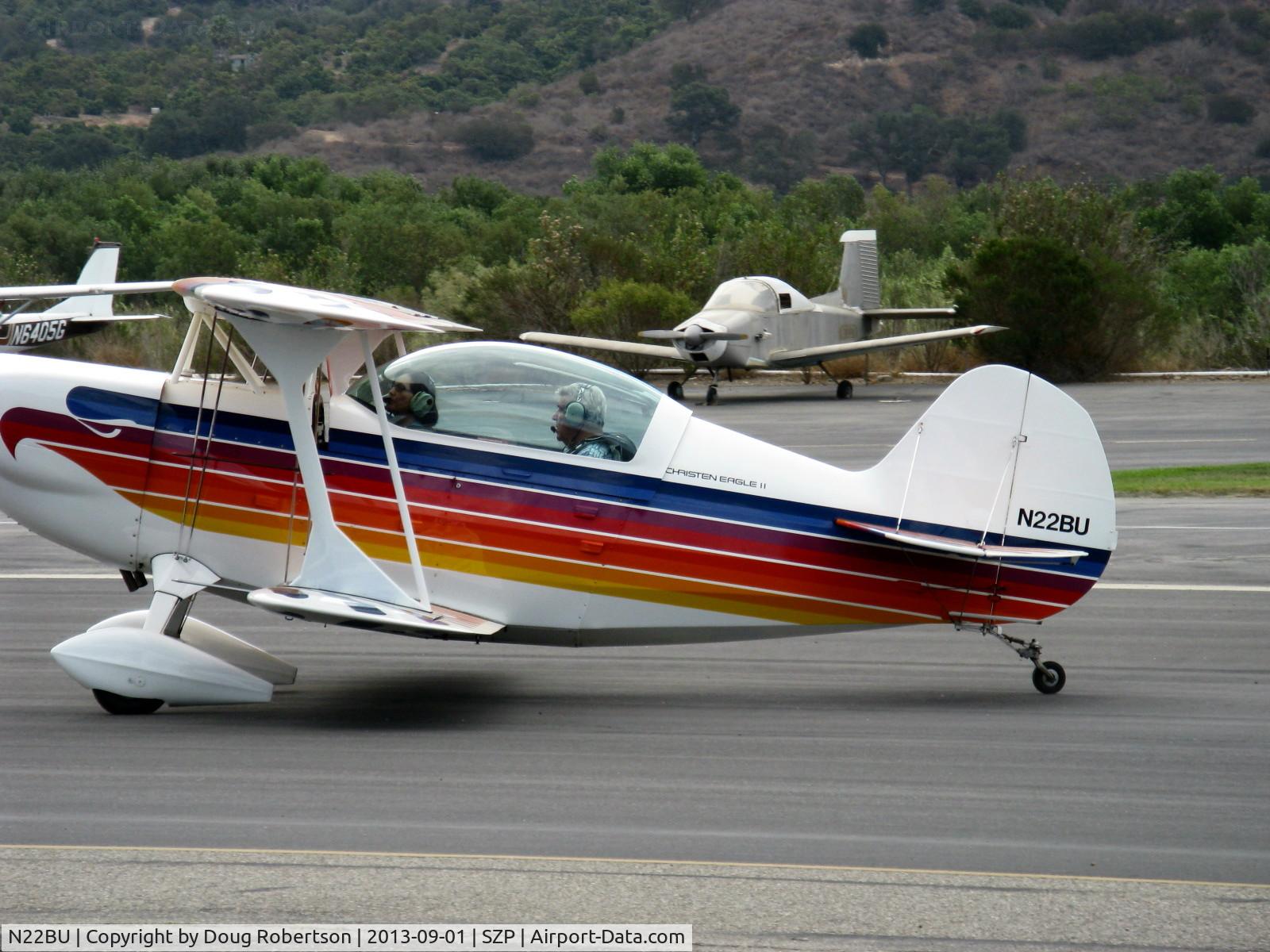 N22BU, 1987 Christen Eagle II C/N BRUNER 0001, 1987 Bruner/Ulmer CHRISTEN EAGLE II, Lycoming AEIO-360 180 Hp, taxi-OOPS!