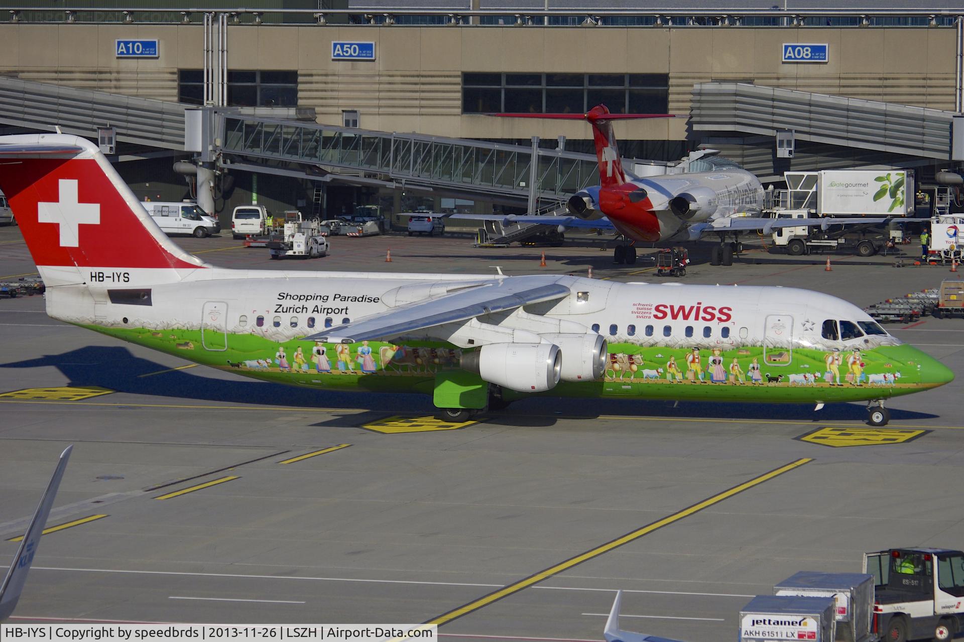 HB-IYS, 2001 British Aerospace Avro 146-RJ100 C/N E3381, Swiss International 