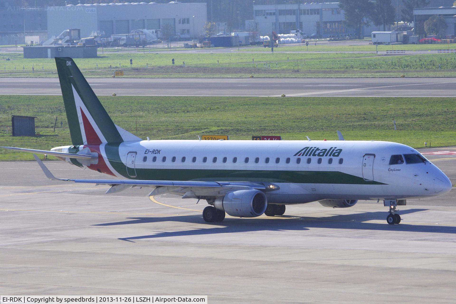 EI-RDK, 2012 Embraer 175STD (ERJ-170-200STD) C/N 17000343, Alitalia RJ-170