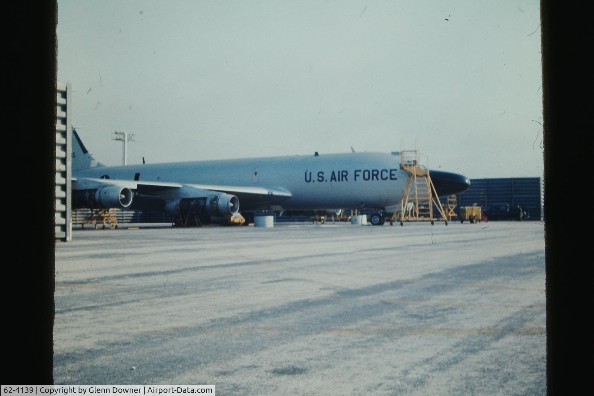 62-4139, 1962 Boeing RC-135M Rivet Cord C/N 18479, This is another picture of one of the RC-135 aircraft at Kadena Air Force Base in Okinawa, in 1972 or 1973. I think it is 62-4135, but I am not sure. There were only six of these. 62-4131, 62-4132, 62-4134, 62-4135, 62-4138, and 62-4139.