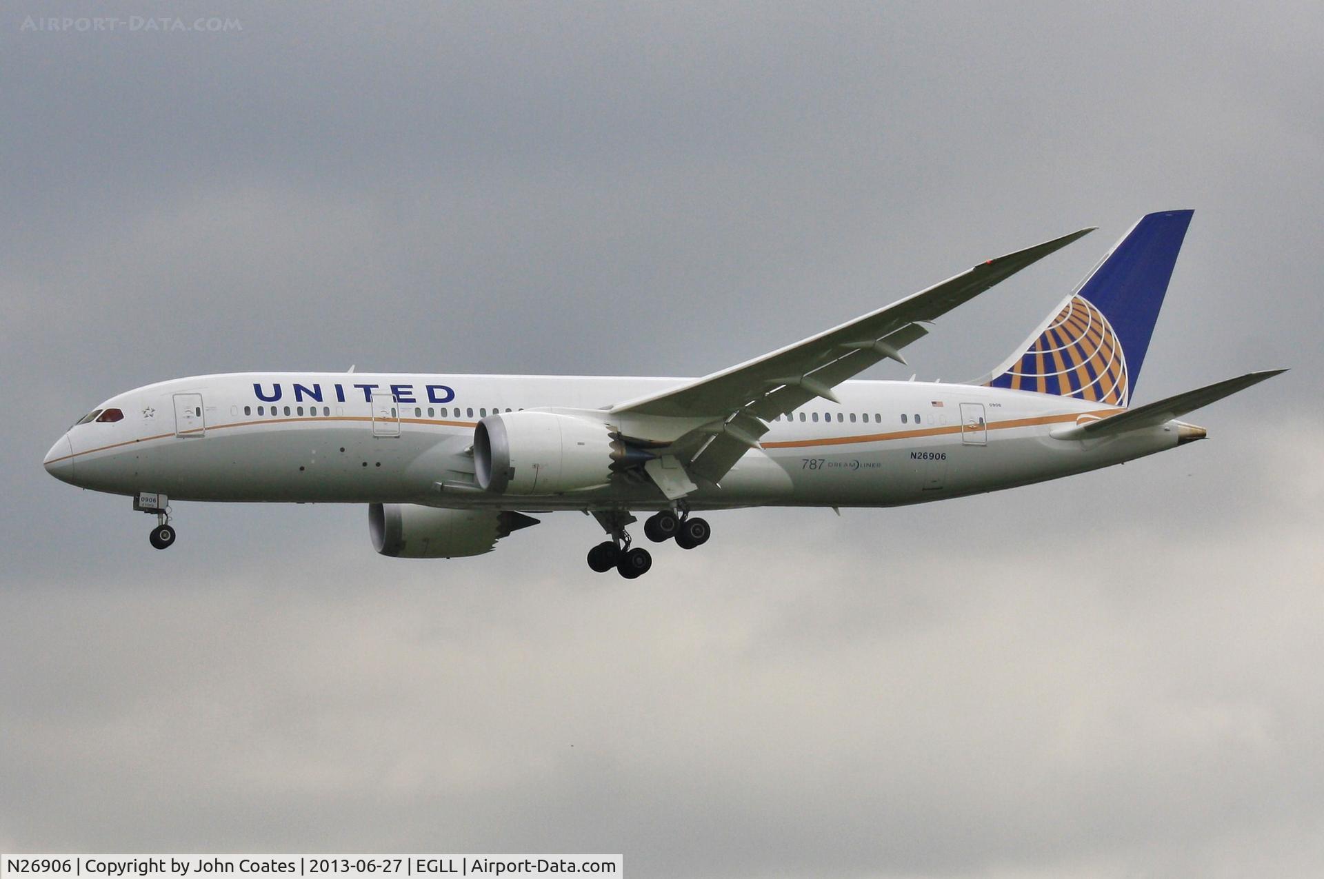 N26906, 2012 Boeing 787-8 Dreamliner C/N 34829, Finals to 27L