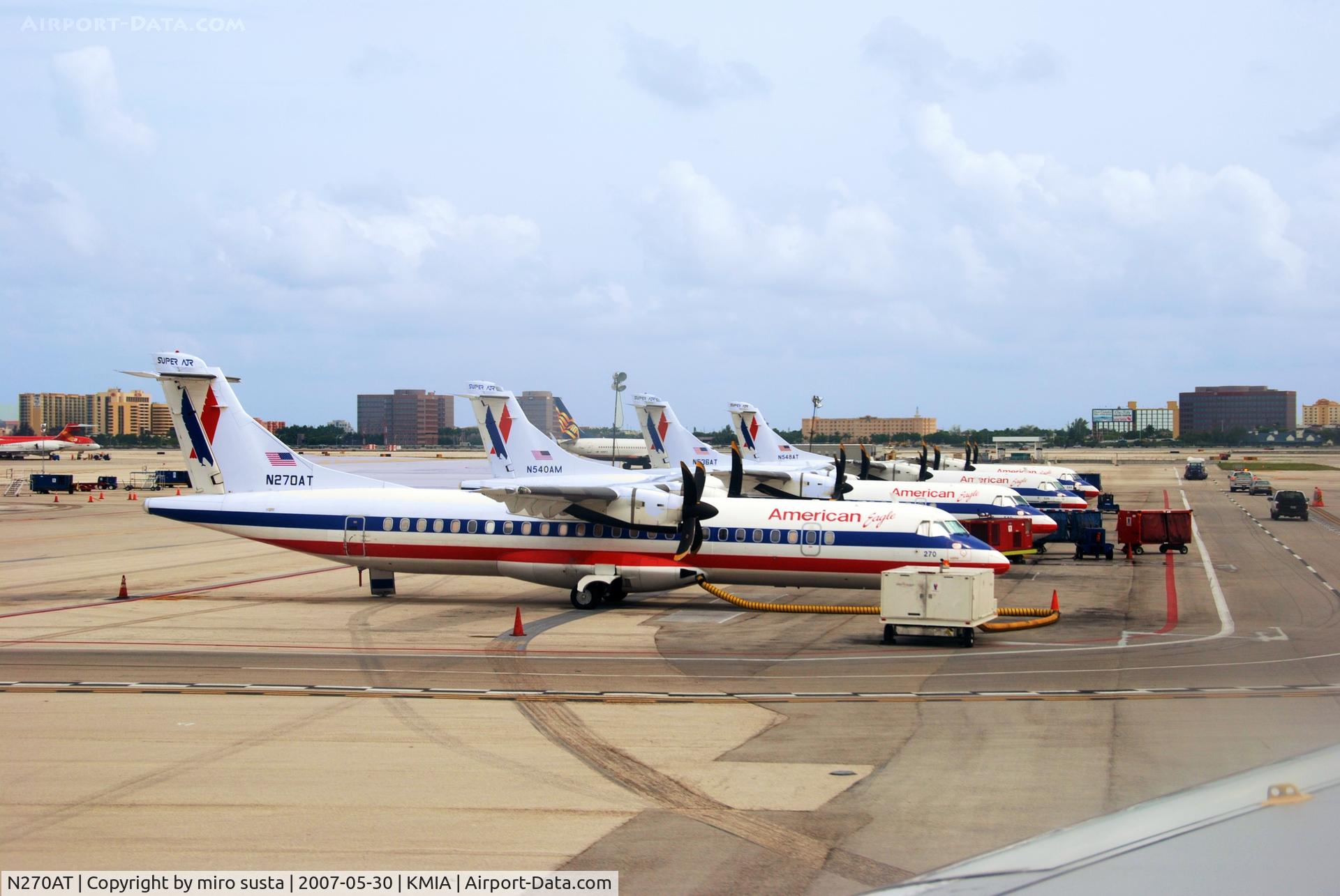 N270AT, 1991 ATR 72-212 C/N 270, American Eagle Airlines ATR 72 airplanes at Miami International Airport