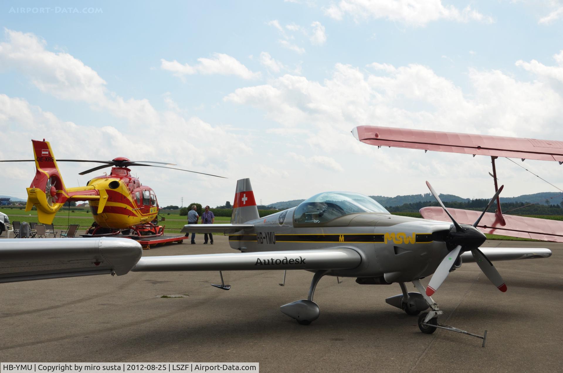 HB-YMU, 2009 MSW Votec 252T C/N 05-001, Light propeller sport airplane at Birrfeld Airfield in Switzerland.