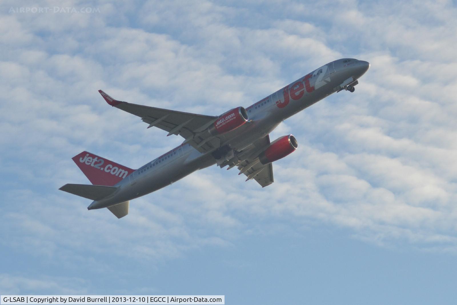 G-LSAB, 1988 Boeing 757-27B C/N 24136, Jet2.com G-LSAB Boeing 757-27B taking off from Manchester Airport.