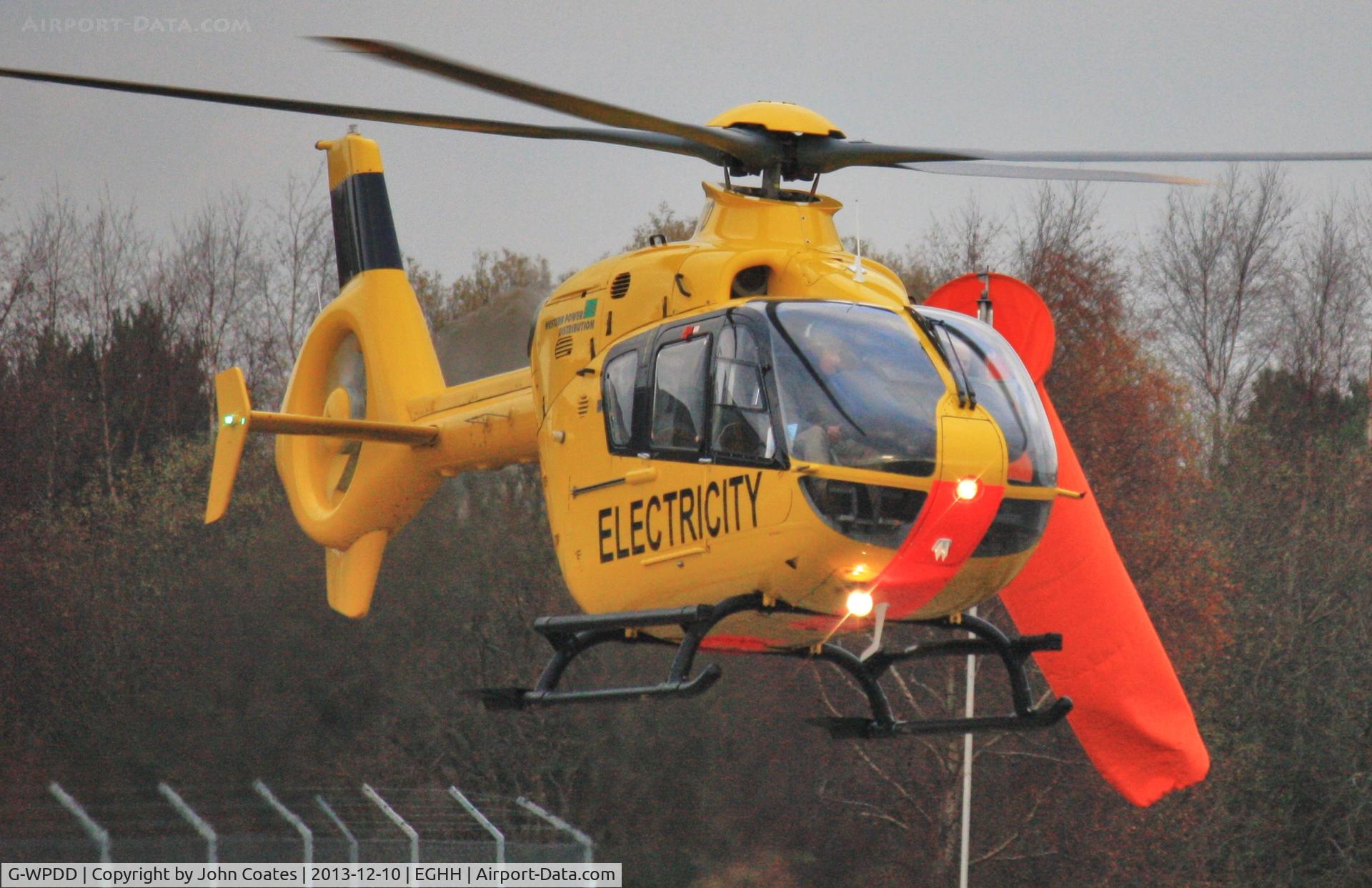 G-WPDD, 1999 Eurocopter EC-135P-1 C/N 0071, Departing for another survey session.