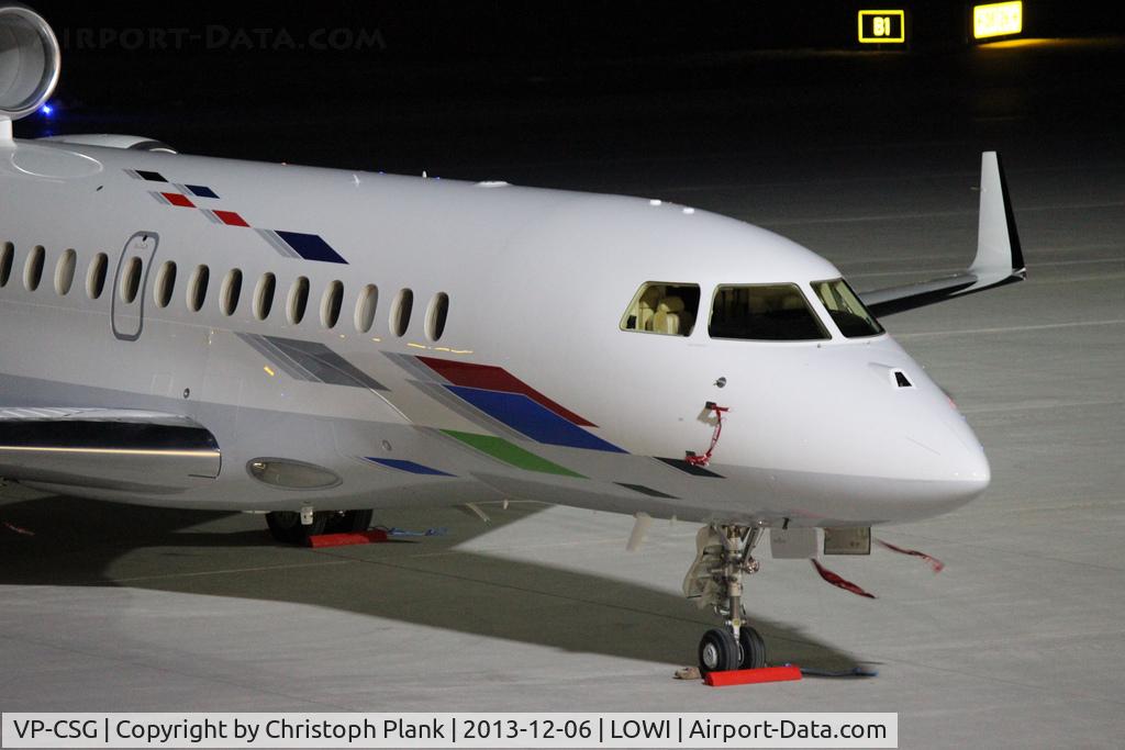 VP-CSG, 2013 Dassault Falcon 7X C/N 106, close up