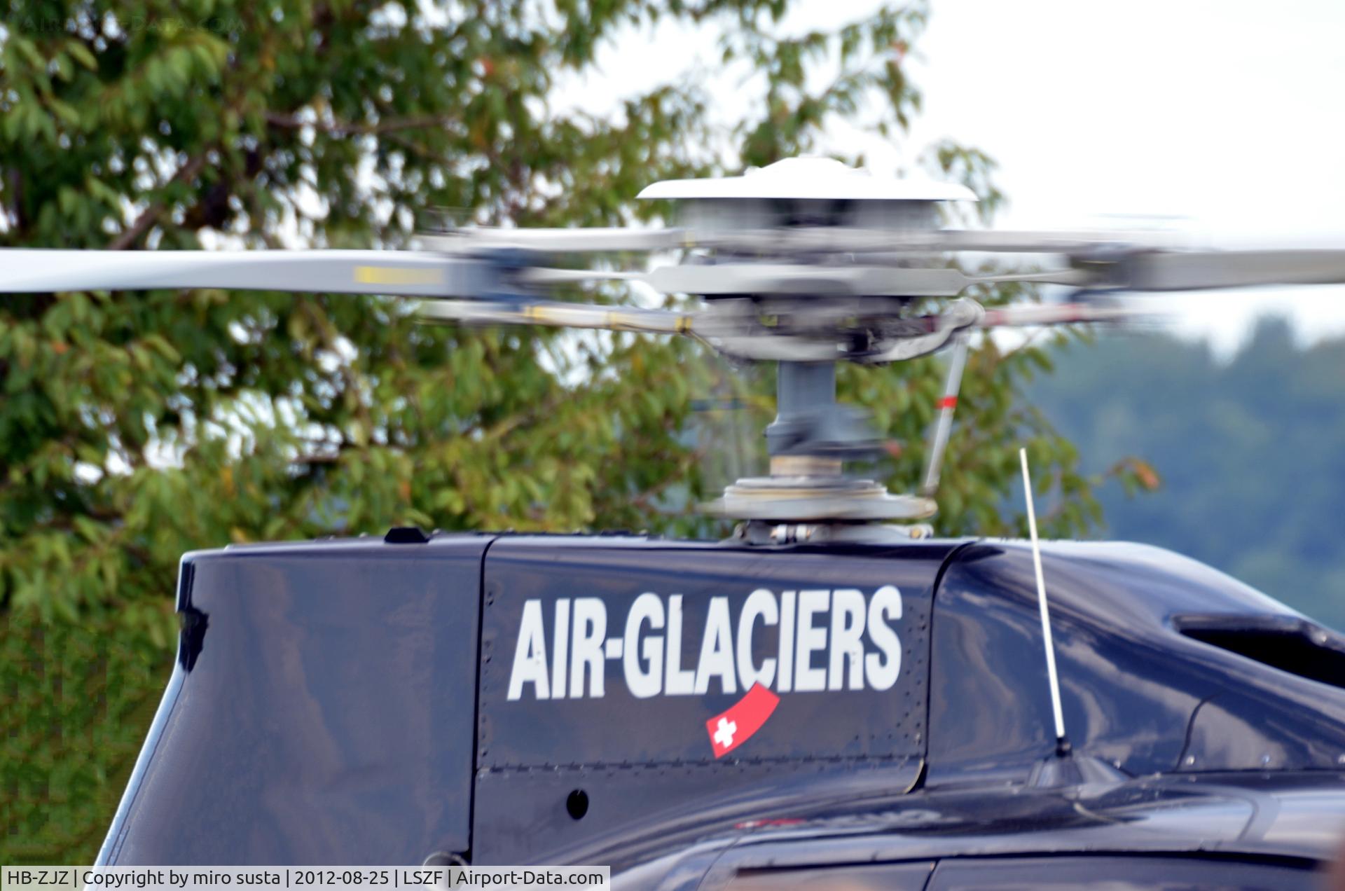 HB-ZJZ, Eurocopter EC-130B-4 (AS-350B-4) C/N 3842, Rotor of Swiss Air Glacier Eurocopter EC-130B-4 helicopter during air-show at Birrfeld airfield in Switzerland