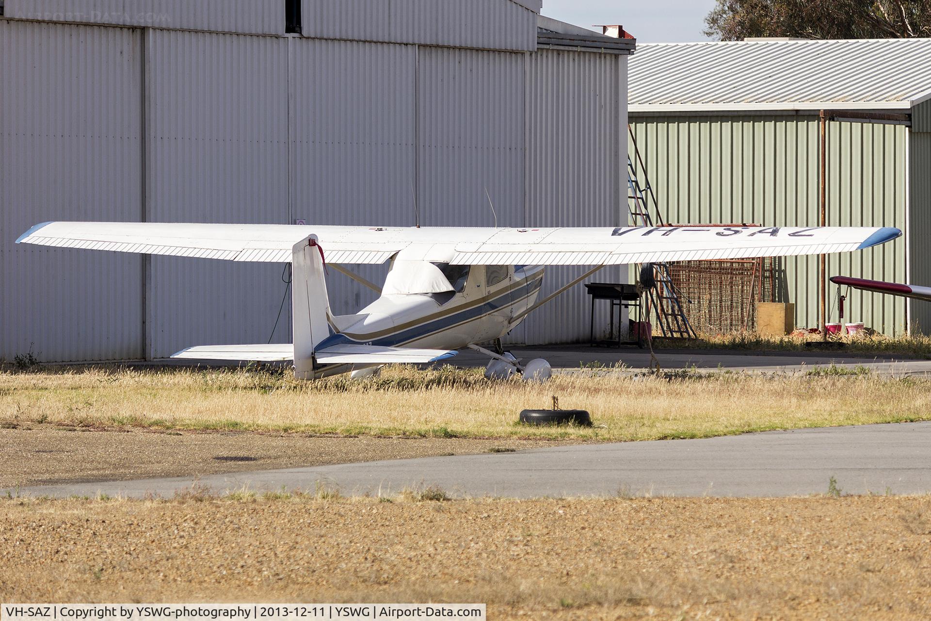 VH-SAZ, 1964 Cessna 150E C/N 15061041, Cessna 150E (VH-SAZ) parked in the general aviation area at Wagga Wagga Airport.