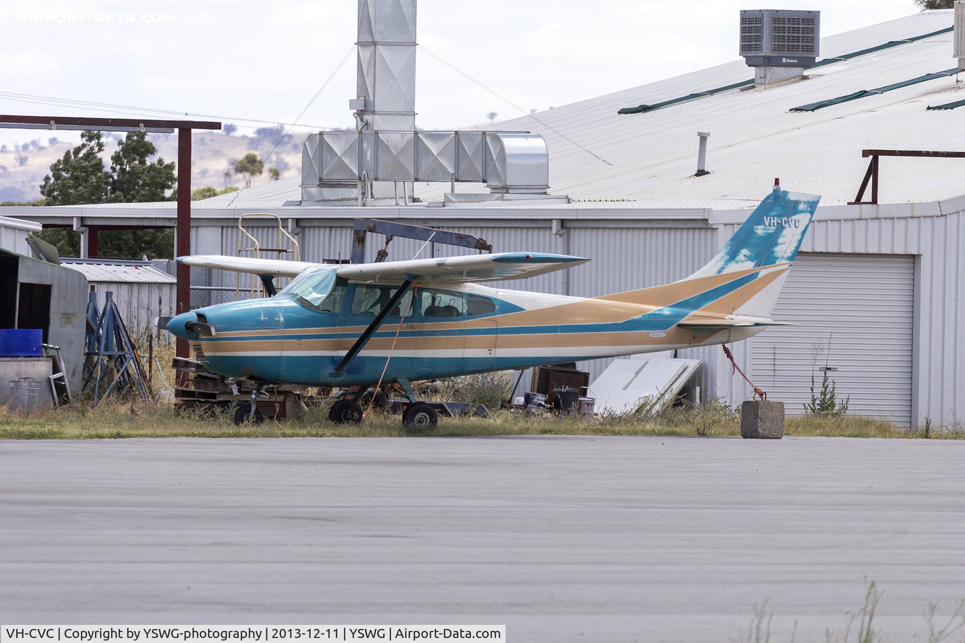 VH-CVC, 1960 Cessna 182C Skylane C/N 52784, Cessna 182C Skylane (VH-CVC) parked in the general aviation area at Wagga Wagga Airport.