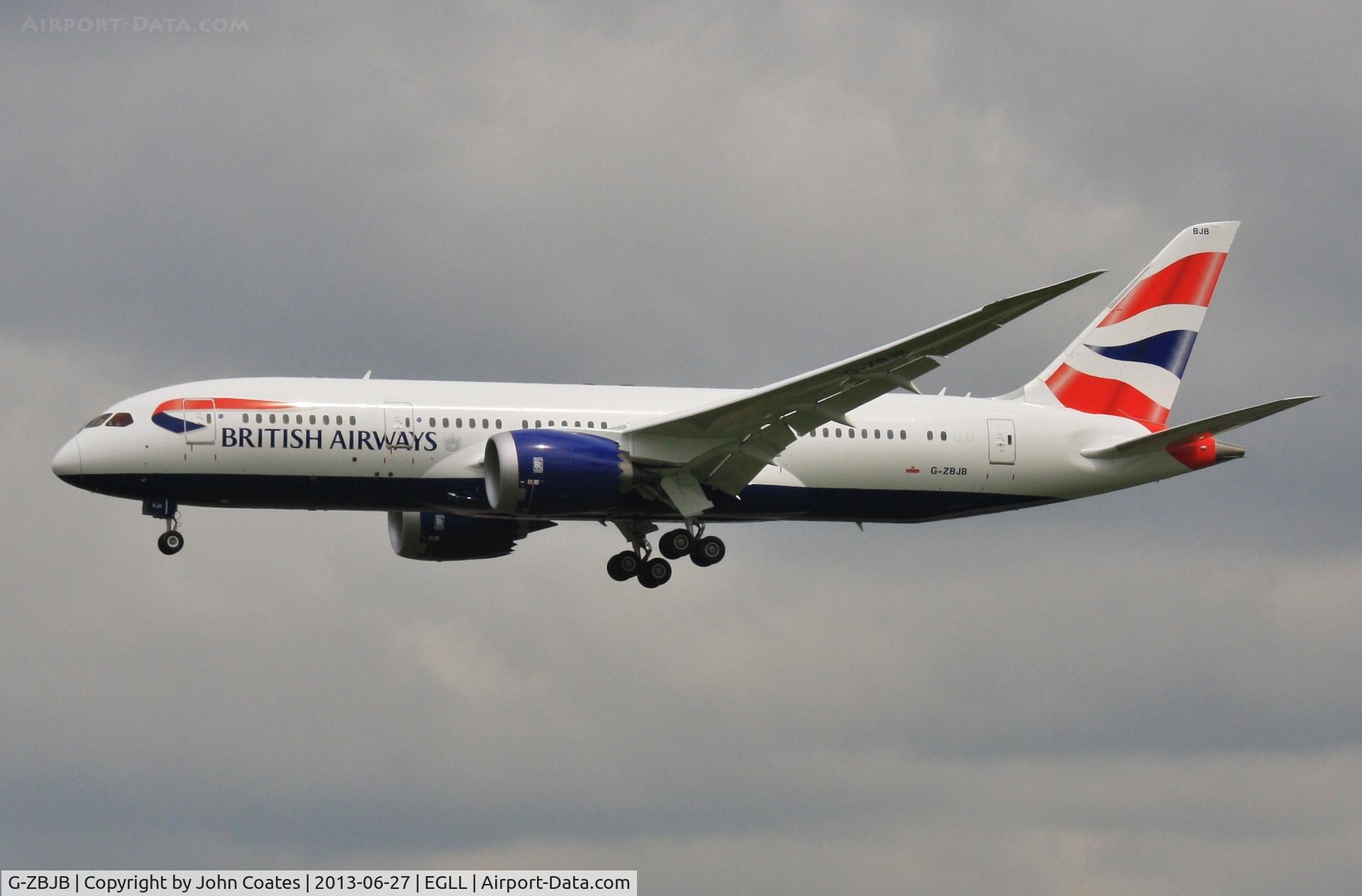 G-ZBJB, 2013 Boeing 787-8 Dreamliner C/N 38610, Arriving on delivery.