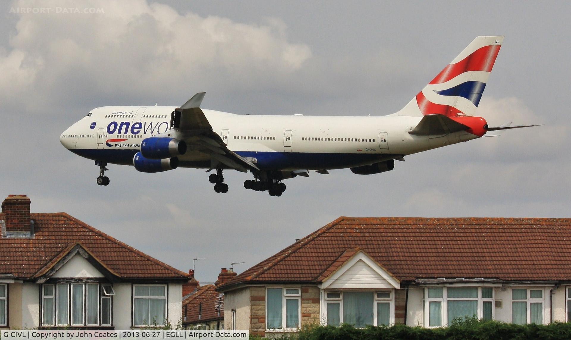 G-CIVL, 1997 Boeing 747-436 C/N 27478, Finals to 27L - let's hope it's not a go-around.