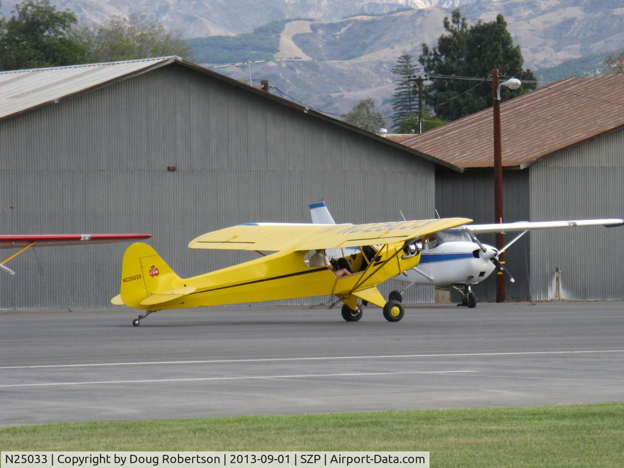 N25033, 1939 Piper J3C-65 Cub C/N 3614, 1939 Piper J3C-65 CUB, Continental A&C65 65 Hp, taxi to 22