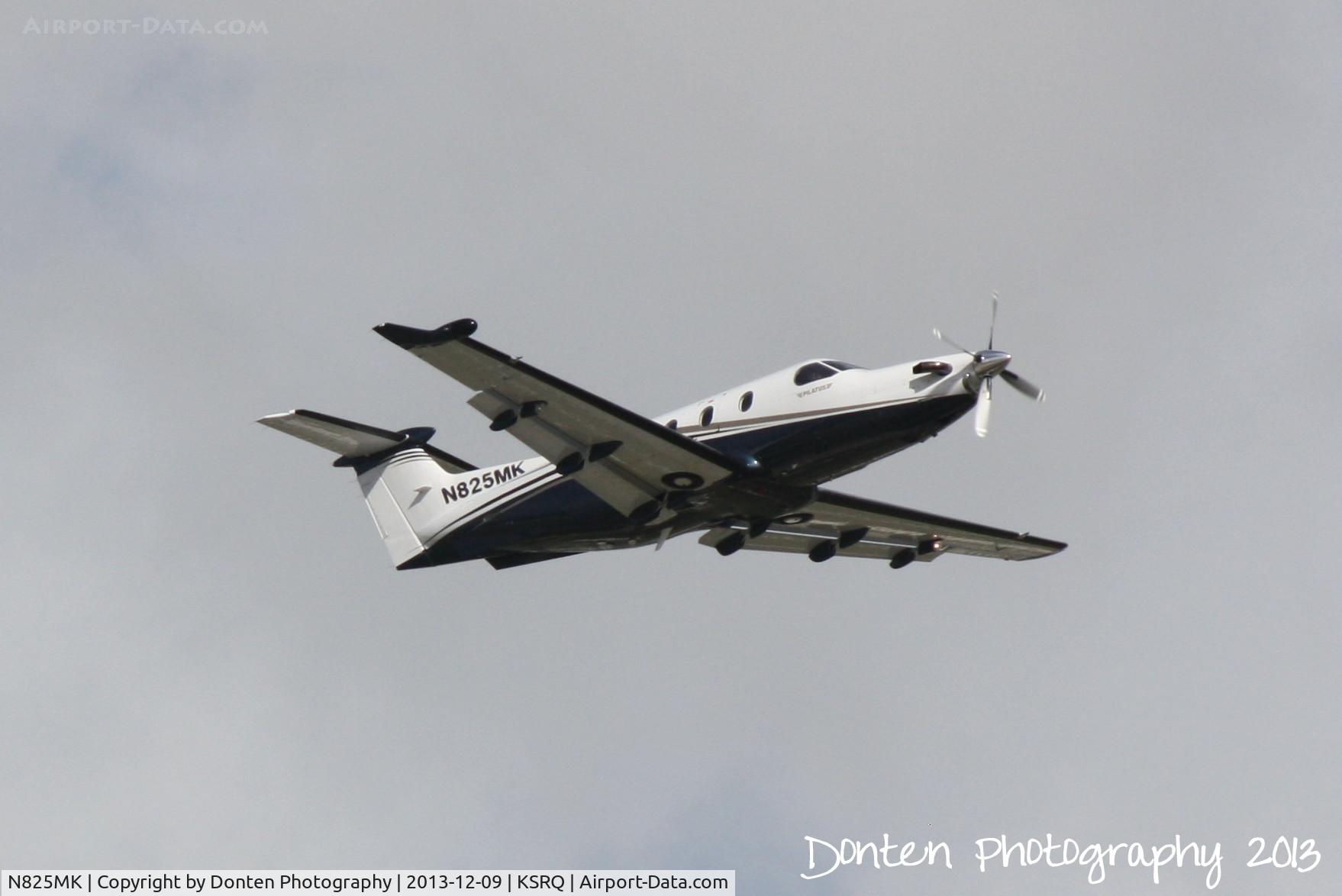 N825MK, 2010 Pilatus PC-12/47E C/N 1191, Pilatus PC-12 (N825MK) departs Sarasota-Bradeton International Airport enroute to Dekalb-Peachtree Airport