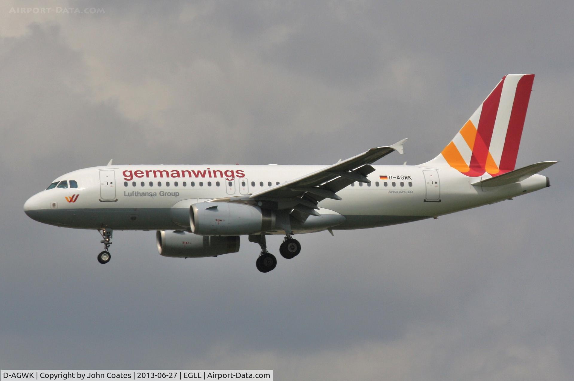 D-AGWK, 2008 Airbus A319-132 C/N 3500, Finals to 27L