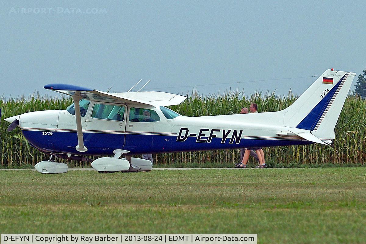 D-EFYN, 1981 Reims F172P C/N 2089, R/Cessna F.172P Skyhawk [2089] Tannheim~D 24/08/2013. Parked up awaiting departure.
