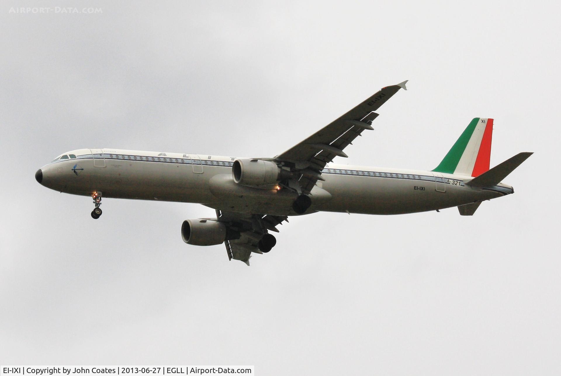 EI-IXI, 1994 Airbus A321-112 C/N 494, Finals to 27L in retro scheme