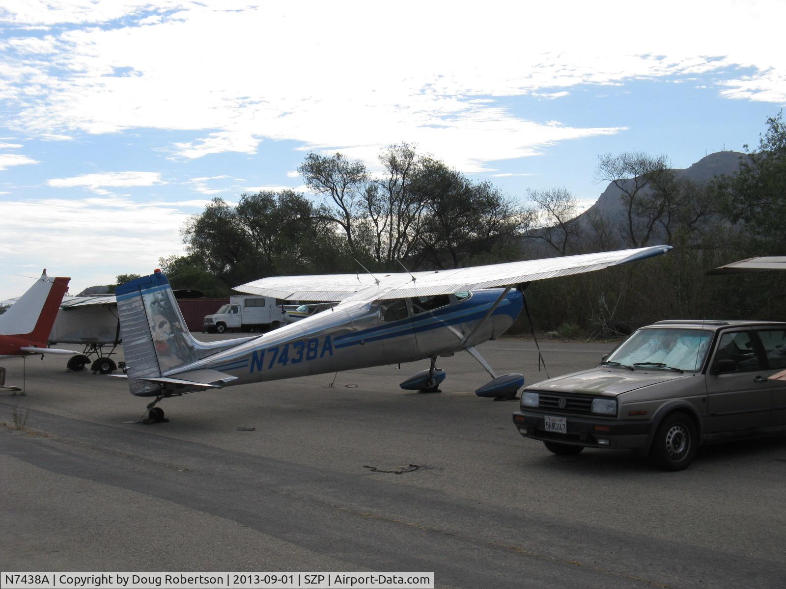 N7438A, 1956 Cessna 172 C/N 29538, 1956 Cessna 172, Continental O-300 145 Hp 6 cylinder, straight tail, first year of production, conversion to tail dragger