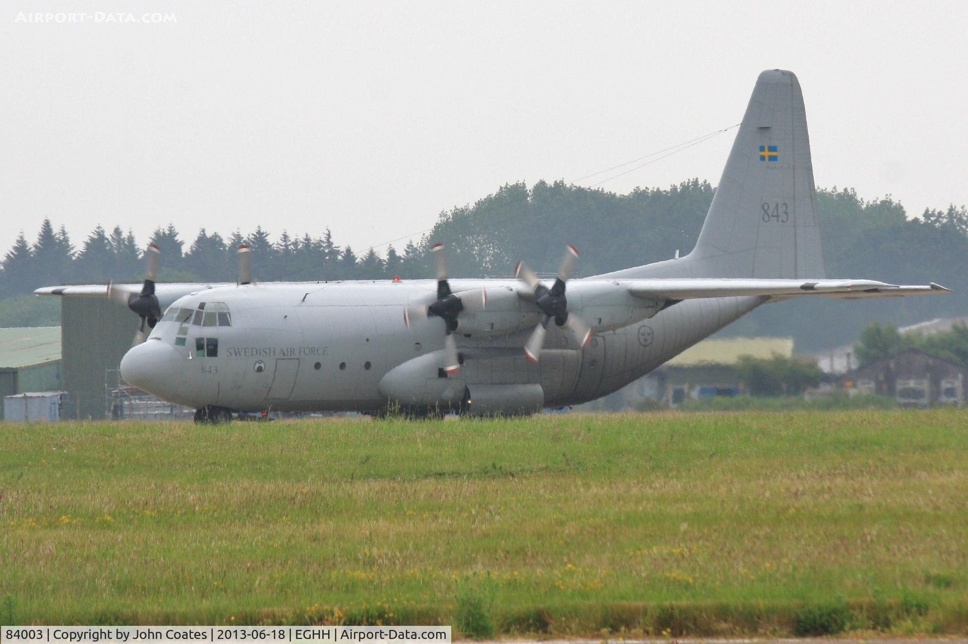 84003, Lockheed C-130H Hercules C/N 382-4628, Taxiing to Cobham on arrival