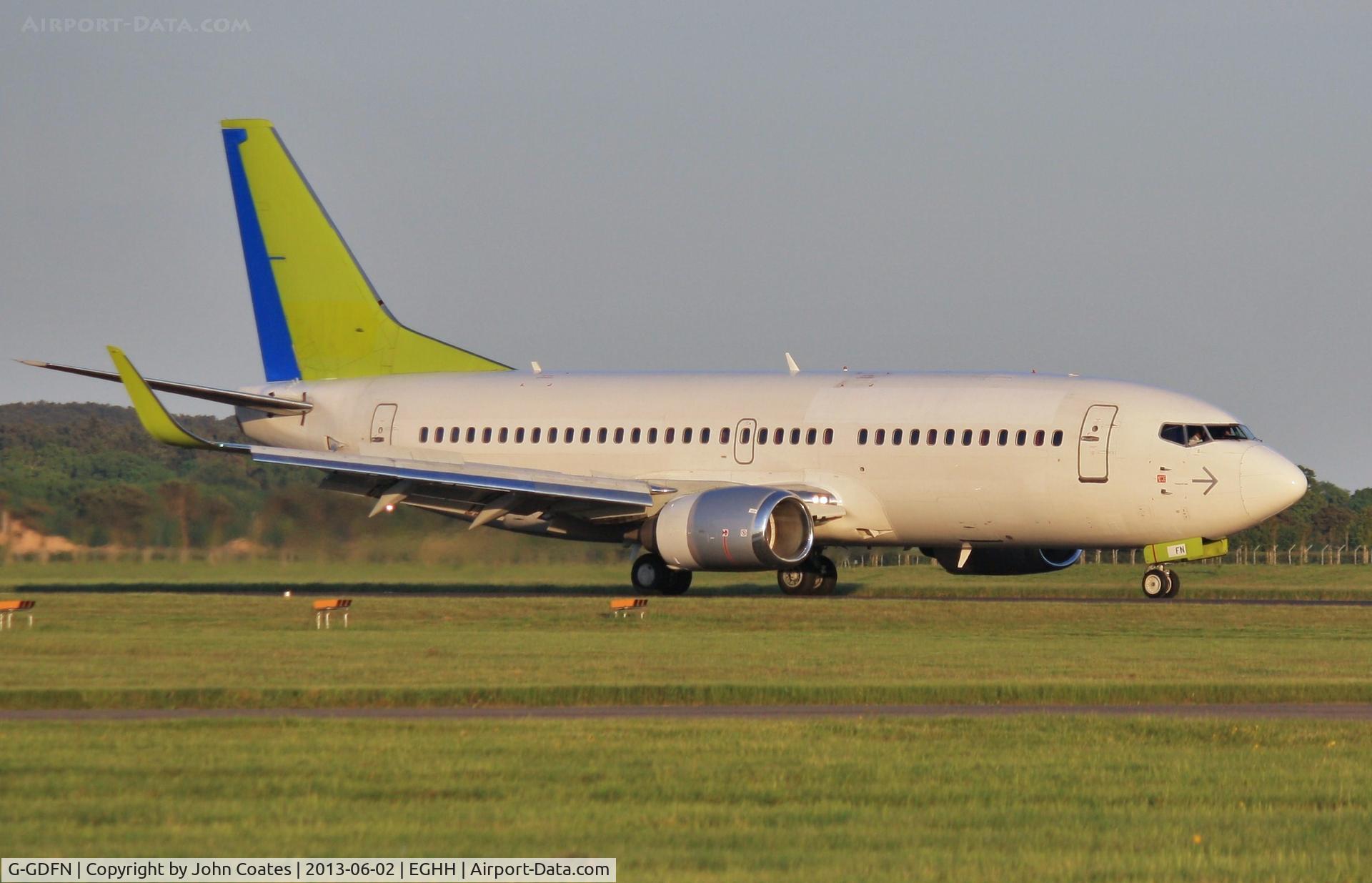 G-GDFN, 1998 Boeing 737-33V C/N 29332, Evening arrival for repaint