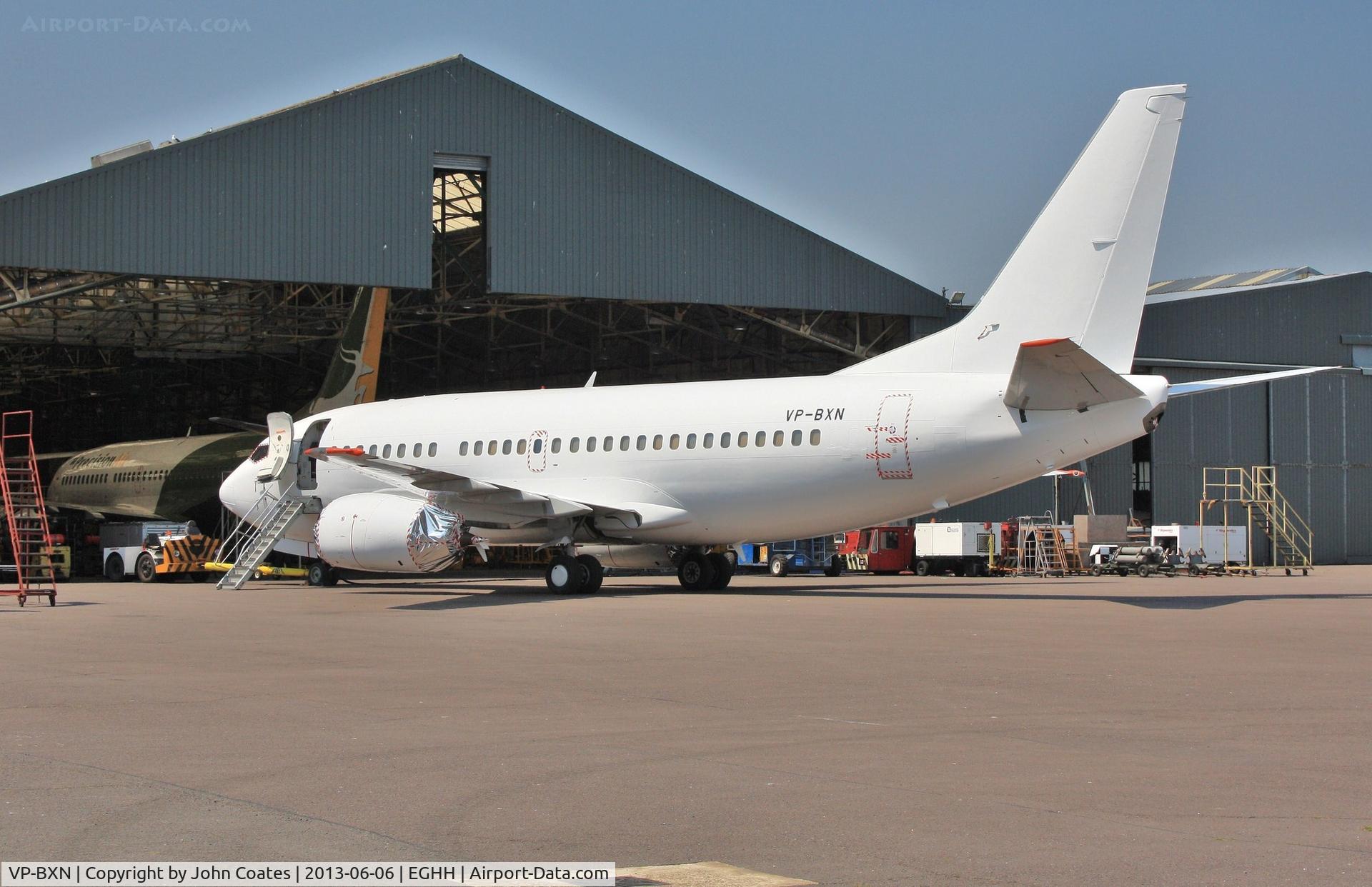 VP-BXN, 1990 Boeing 737-53A C/N 24754, Just painted all white at European Aviation