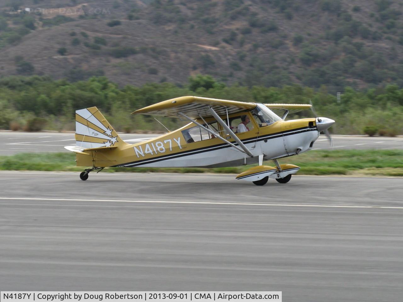 N4187Y, 1977 Bellanca 8KCAB Super Decathlon Decathlon C/N 289-77, 1977 Bellanca 8KCAB SUPER DECATHLON, Lycoming AEIO-360 180 Hp, landing roll Rwy 22