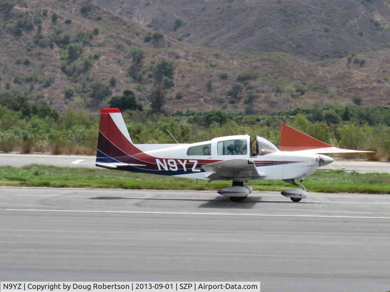 N9YZ, 1975 Grumman American AA-5A Cheetah C/N AA5-0822, 1975 Grumman American AA-5A CHEETAH, Lycoming O-320 150 Hp, Young Eagles Flight, landing roll Rwy 22